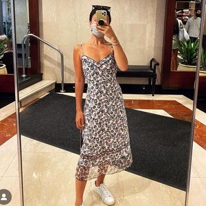 Rag & Bone floral silk midi dress